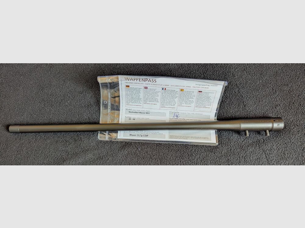 Mauser M03 exchange barrel with 15x1 thread