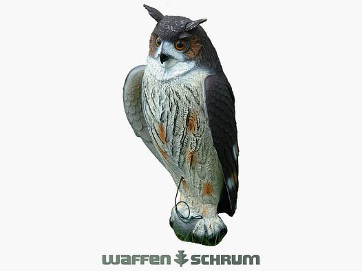 Hüttenuhu mit beweglichen Schwingen