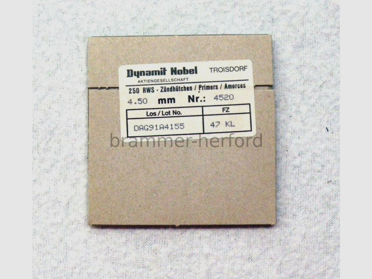 RWS capsule di accensione 4,50mm Nr. 4520