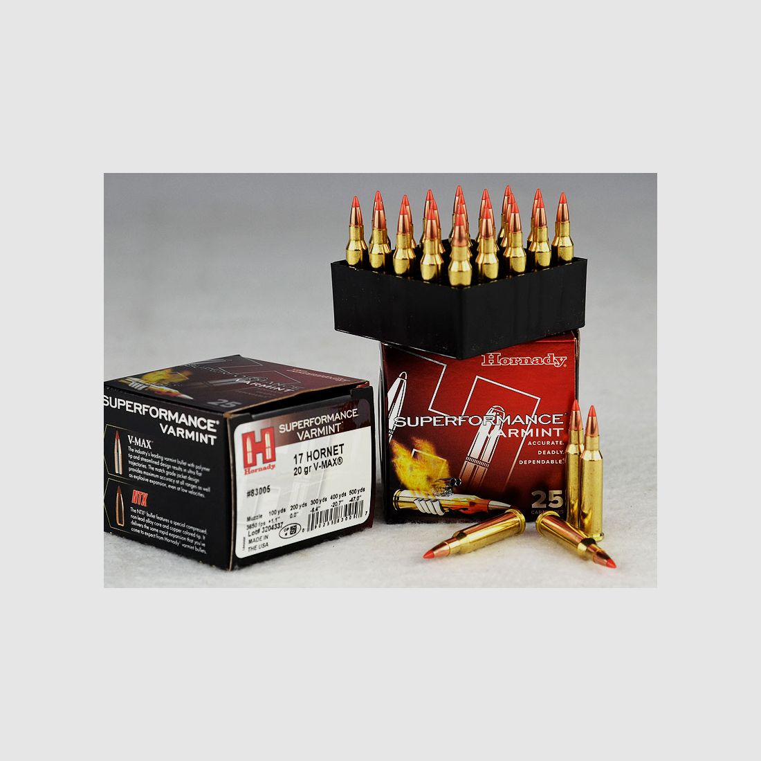 Hornady .17 HORNET V-MAX 20 grs 1 Packung (25 Schuss á 1,316 €*)