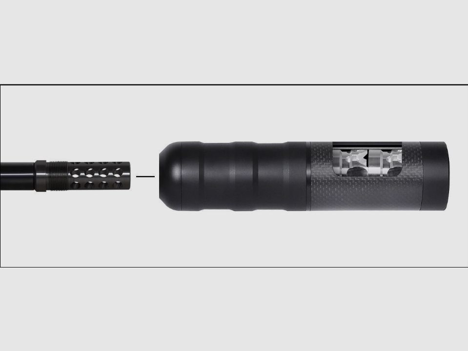 VOERE overbarrel hunting suppressor 6.5 mm – like new