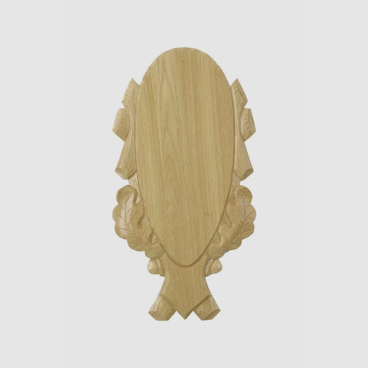 Placca per trofeo di cervo Delux in rovere chiaro intagliato 40 x 20 cm, immagine 3 di 3