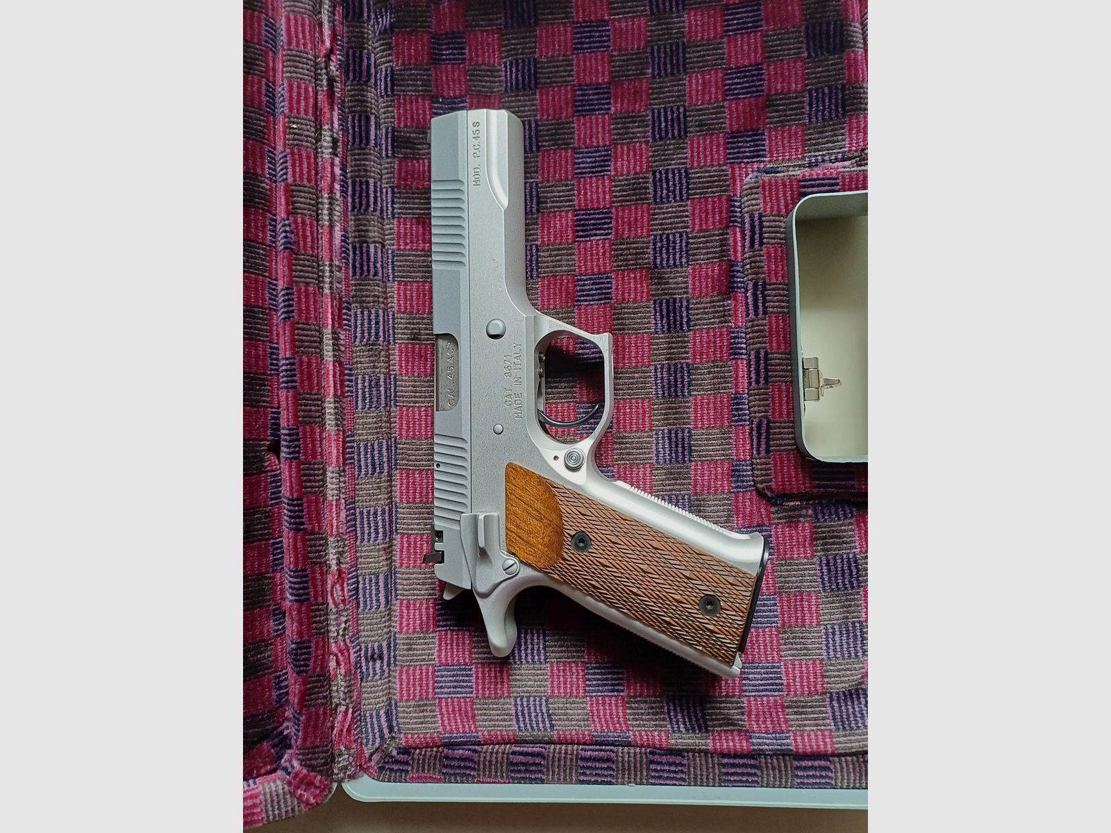 Pardini 45 ACP Nickel Sport Model P.C. 45 S, 5 inch; Top onderhouden, weinig geschoten, afbeelding 1 van 8