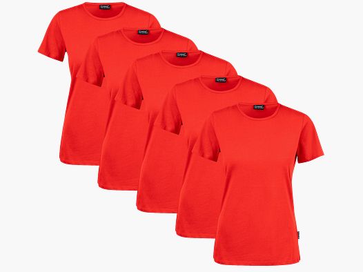 Clique T-Shirt Damski 5-Pack Czerwony