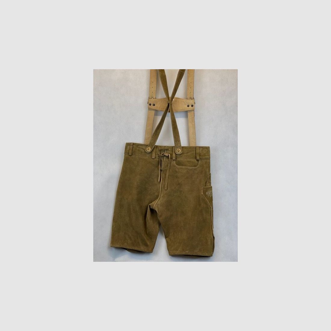 Trachten Damen Lederhose mit Hosenträgern, Bild 2 von 2