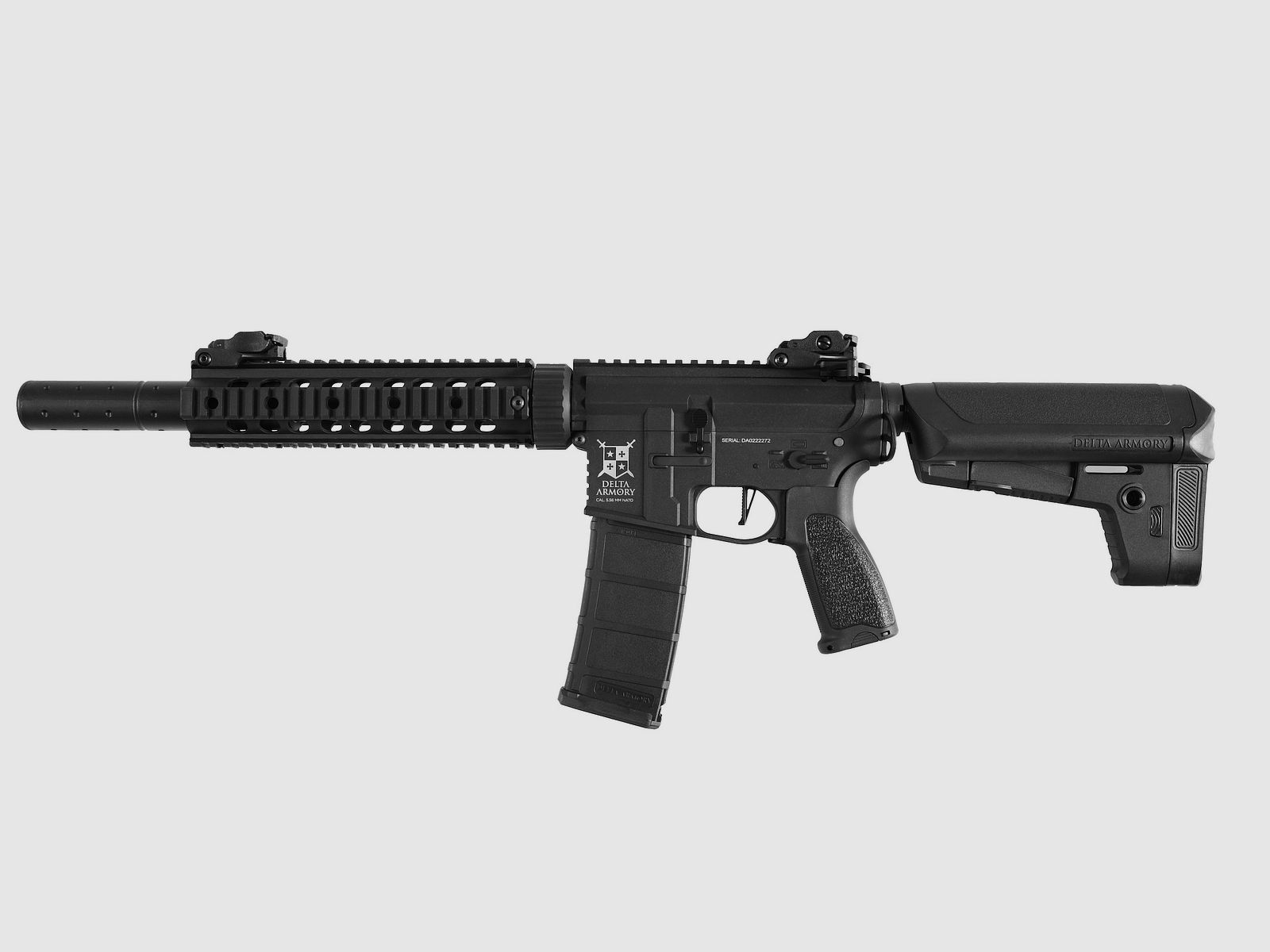 AR15 SilentOps 9 Zoll CHARLIE Schwarz S-AEG Softair Gewehr Frei ab 18 Jahren | Delta Armory