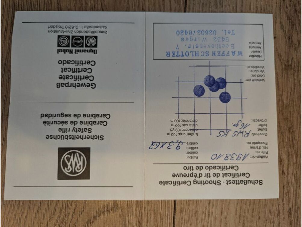 RWS Krico	 Sicherheitsrepetierbüchse mit Handspannung