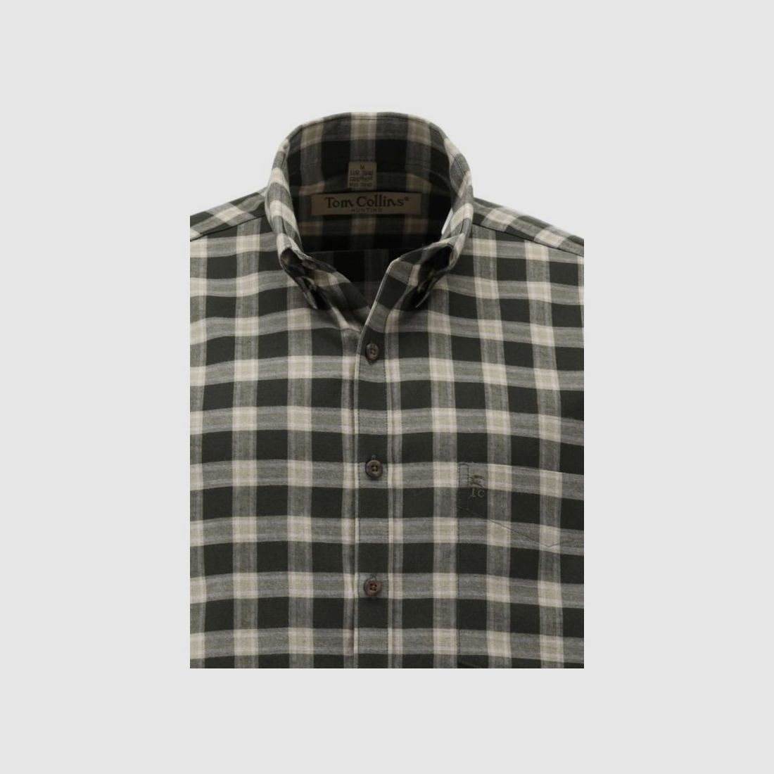 Men’s shirt Tom Collins olive check, image 3 of 3