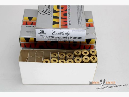 Weatherby .338-378 Wby Magnum 20 bossoli non accesi 20