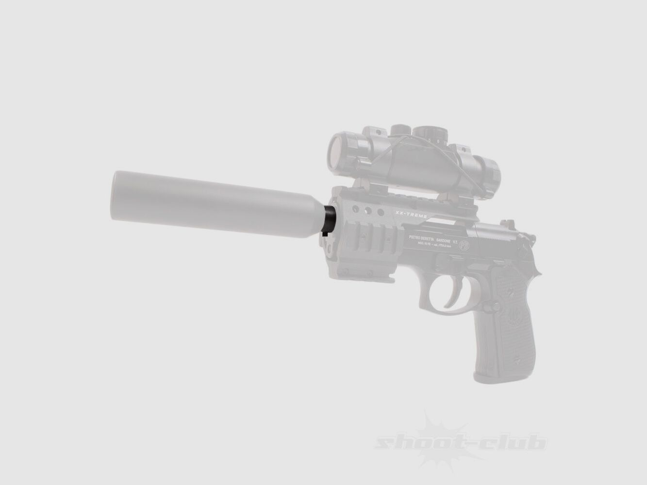 shoXx Schalldämpferadapter für Co2 Pistole Beretta M92 1/2 UNF