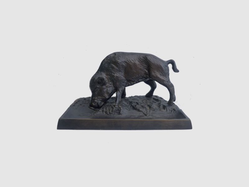 Lovergreen Bronzestatue Motiv wühlender Keiler Bleistifthalter