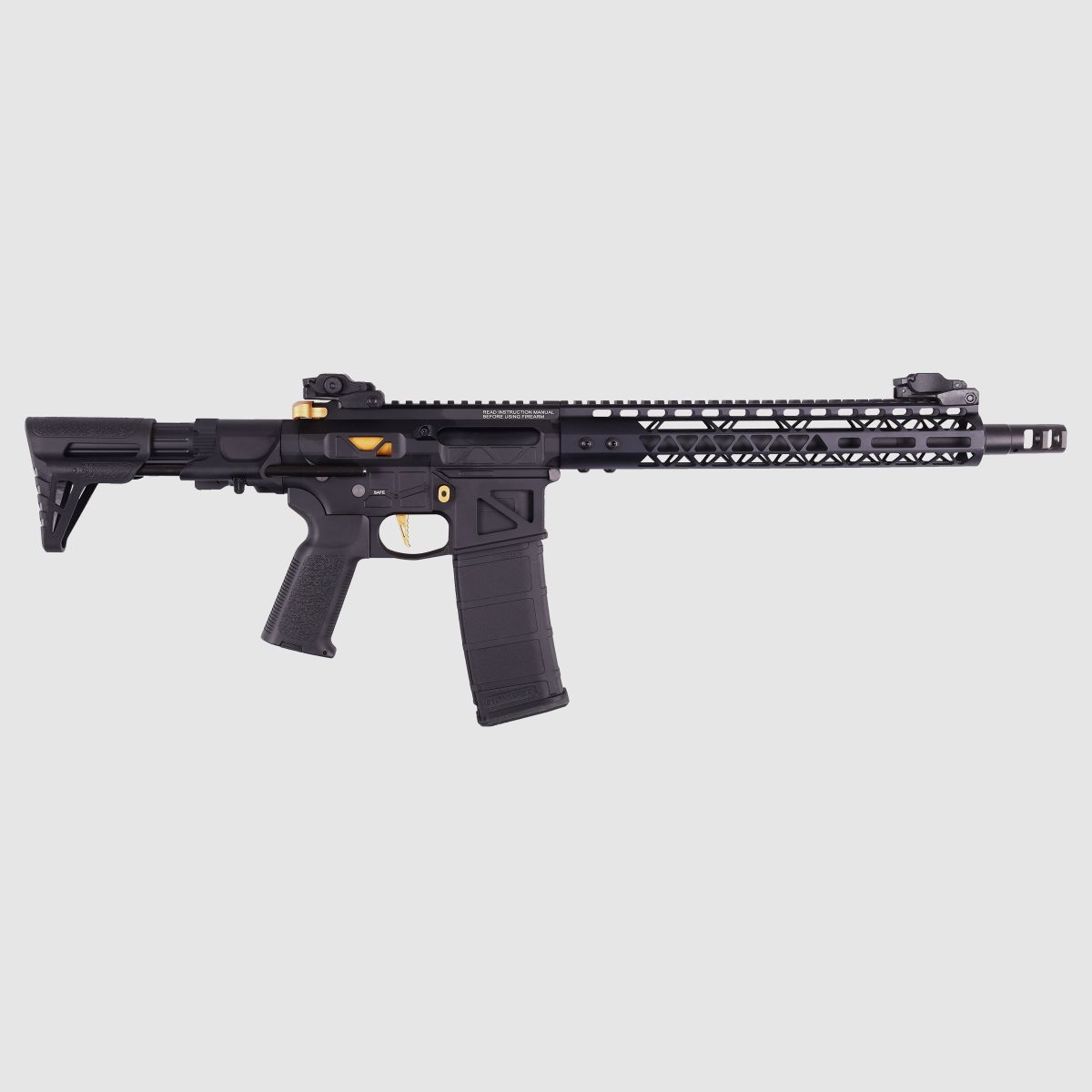 GP R15 FREYA ALPHA Full Skeleton PDW 13" gen.2 M-LOK Czarny/Złoty S-AEG Wolne od 18 lat -F- | Delta Armory