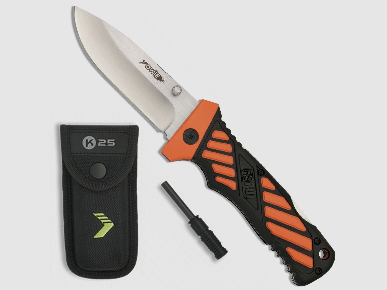 Couteau de poche Rui Energy Yowie Orange avec allume-feu étui 5-19448