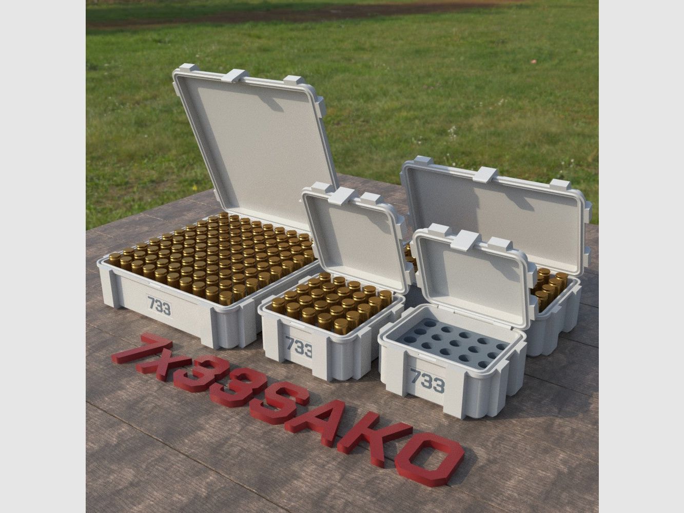 Filamelt ammunition box / Ammo Box 7x33mm Sako - cartridge box 'flip lid' - 20 / 25 / 50 / 100 rounds