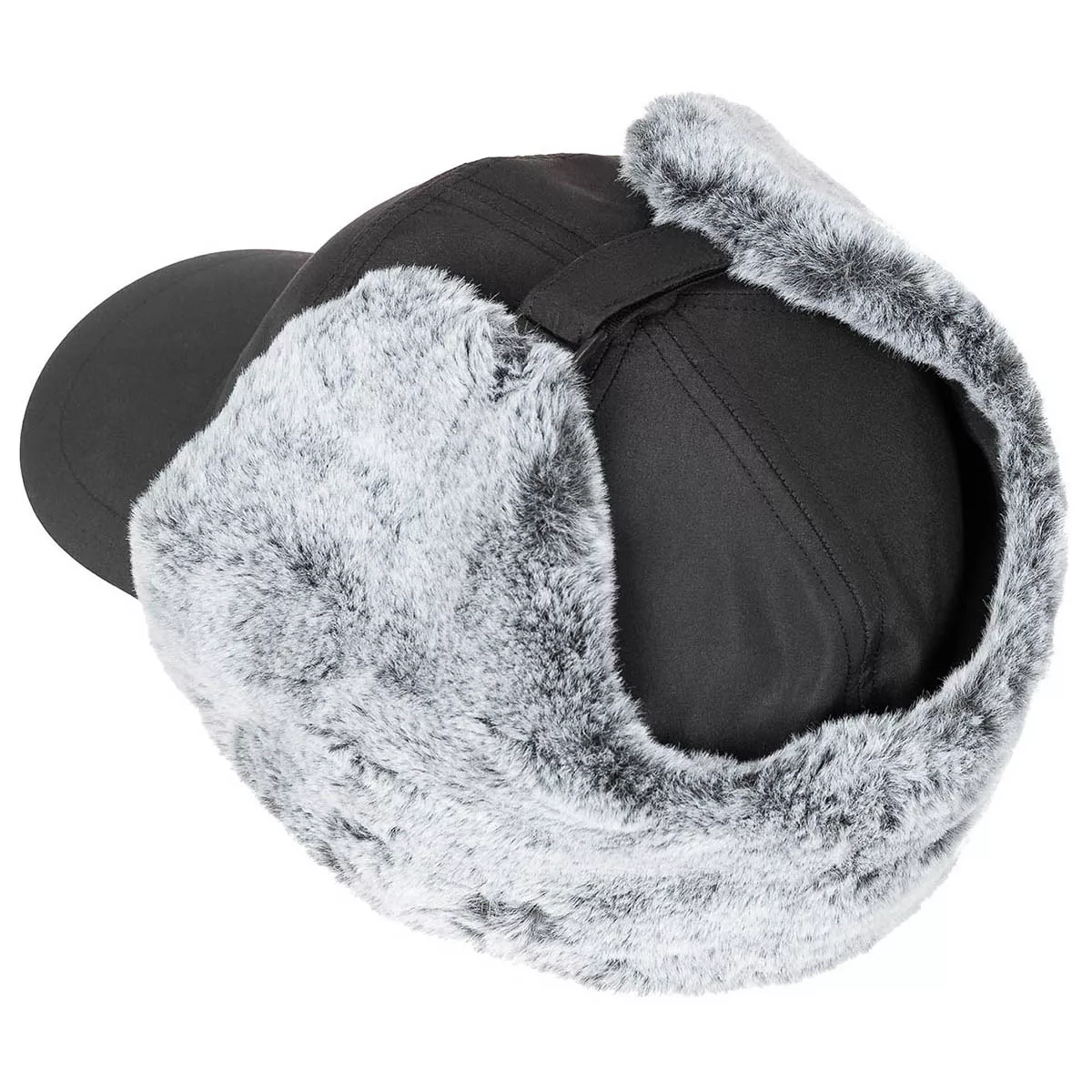Bonnet d’hiver Trapper avec fausse fourrure, noir, image 2 sur 4