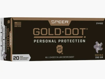 Speer Gold Dot .300 AAC Blackout 150GR GDSP 20 cartouches