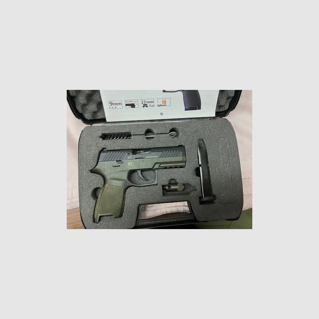 SIG SAUER P320 OD-GREEN, cal. 9mm P.A.K. PTB Nr. 1038