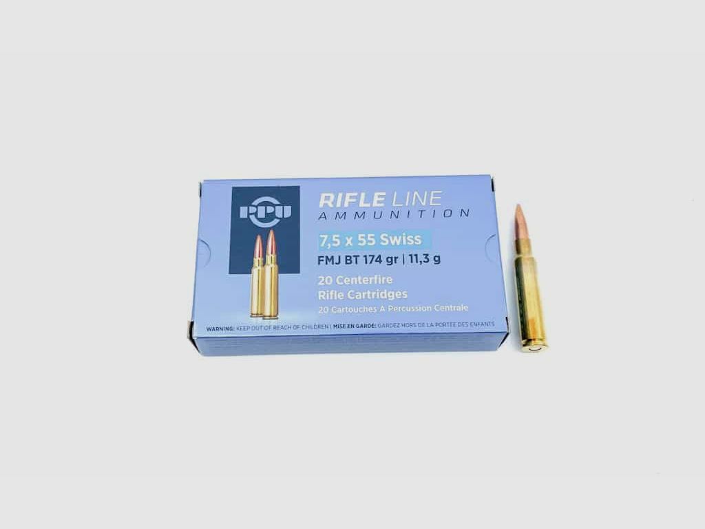 7.5×55 PPU FMJ 11.3g. / 174grs.