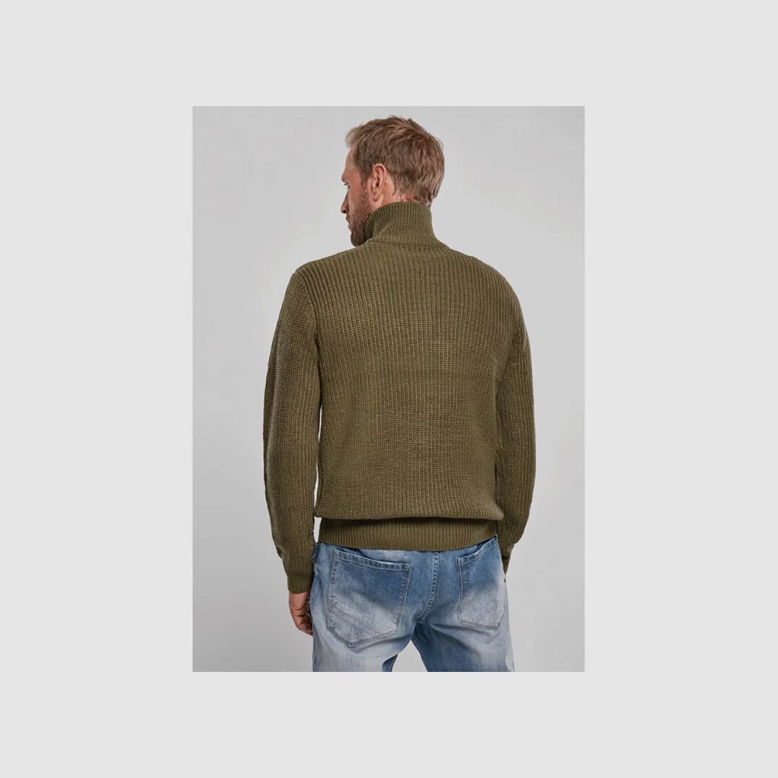 Pull Troyer Olive à Col Camionneur - Brandit® Homme, image 9 sur 13