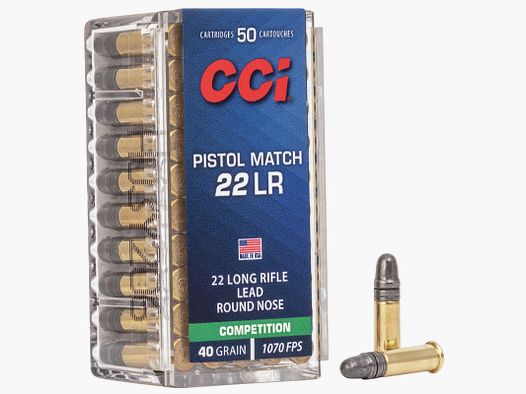 CCI Pistol Match .22 LR 40GR LRN 50 cartouches