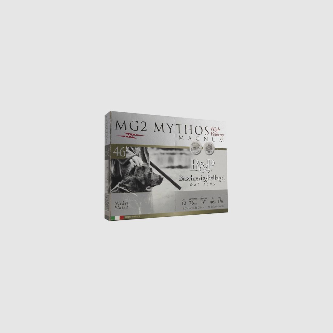 Caja de 10 cartuchos B&P MG2 Mythos 46HV cal.12/76mm N°4 46g