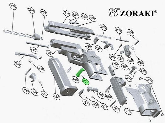 Magazinhalteknopf fĂĽr Schreckschuss Pistole Zoraki 914, Ersatzteil