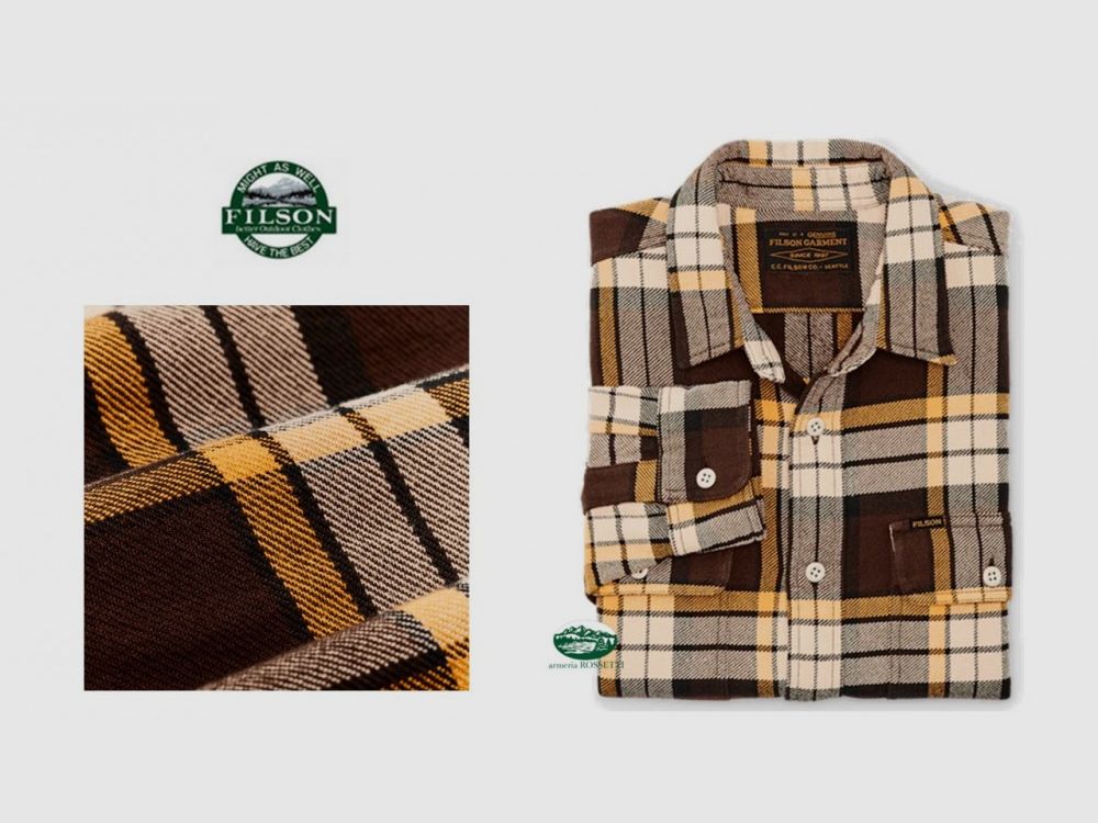 FiLSON Vintage Flannel Shirt Check Brown/Yellow/Multiplad