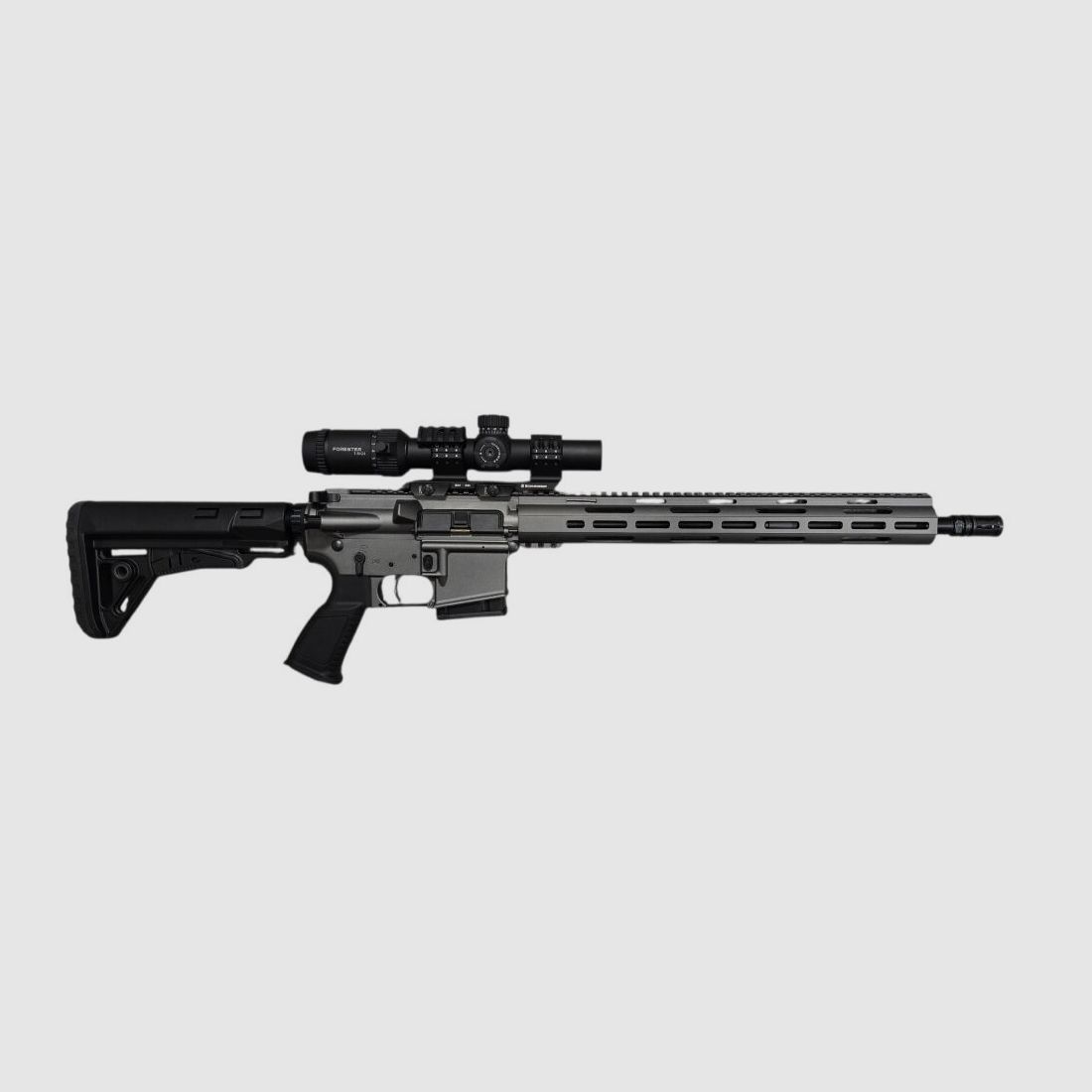 Lux Def Tec L5L AR15 >GREY< (langer Handguard) halbautomatische Büchse 223 + Vector Forester 1-8x24L4 + Schmeisser SM30 QM Cantilever Mount