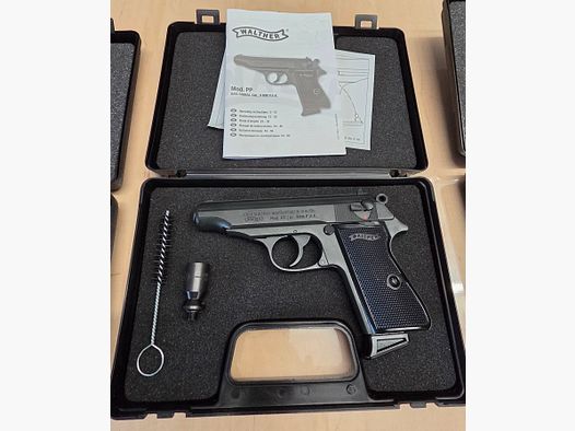 As new Walther PP caliber 9mm PAK blued PTB 765 blank firing SRS