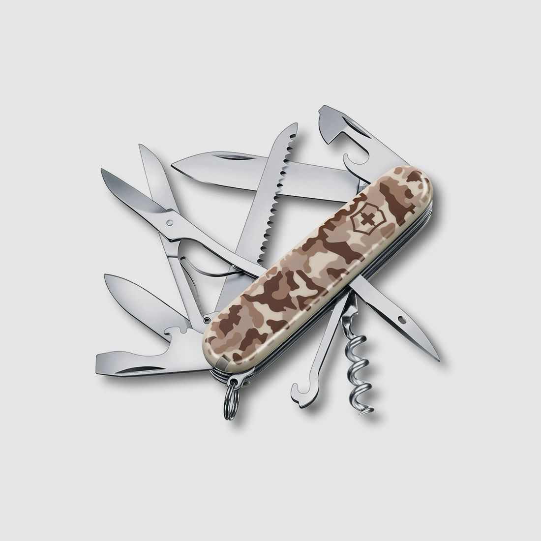 Multitool Schweizer Taschenmesser Victorinox Huntsman LĂ¤nge 9,1 cm camo 15 Funktionen (P18)