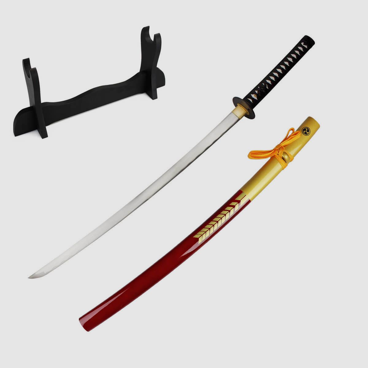 47 Ronin Katana Samuraischwert mit scharfer Klinge aus 1045 Carbonstahl inklusive Schwertstnder