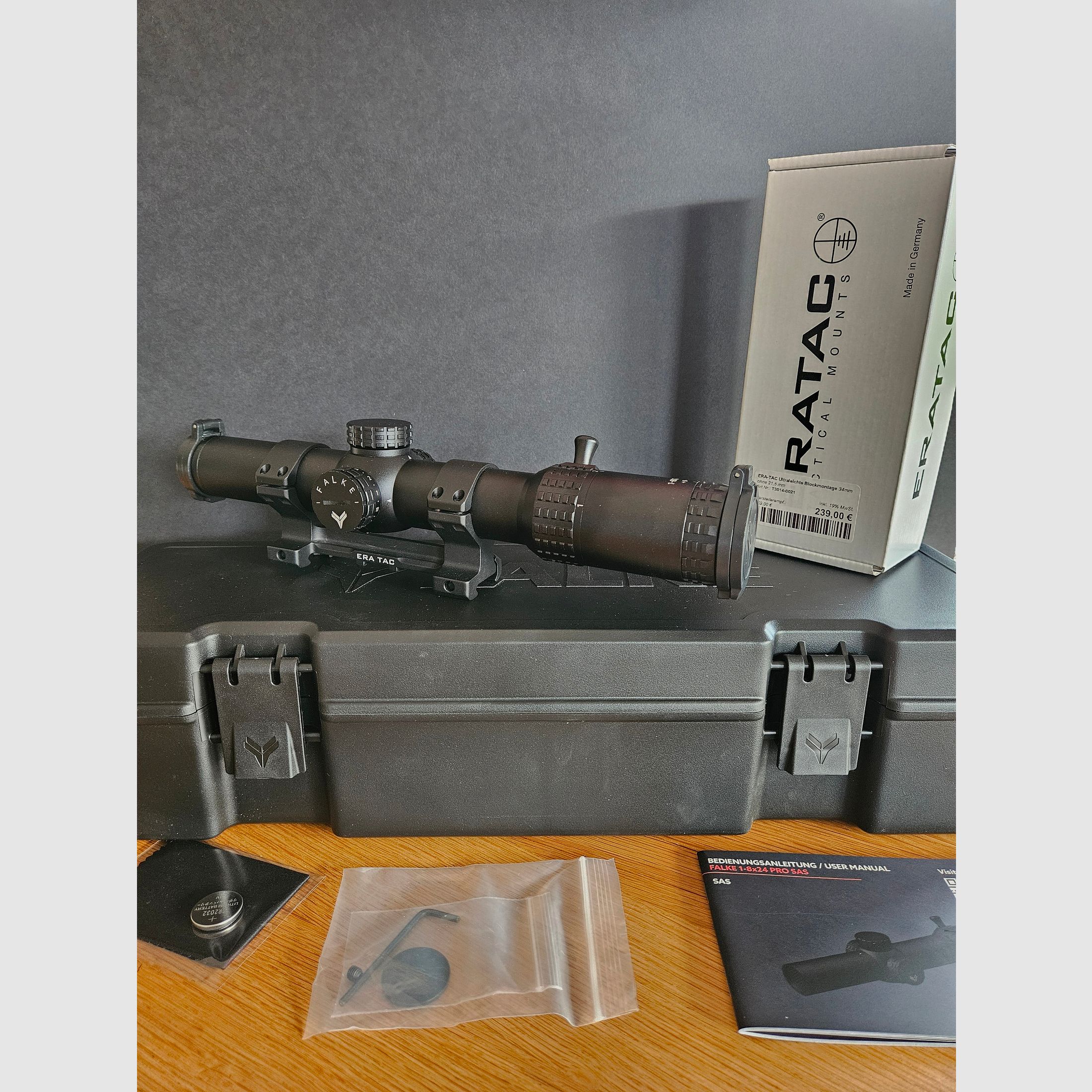 Falke 1-8x24 PRO SAS telescopio / LPVO / FFP / incluido ERATAC 34mm montaje en bloque