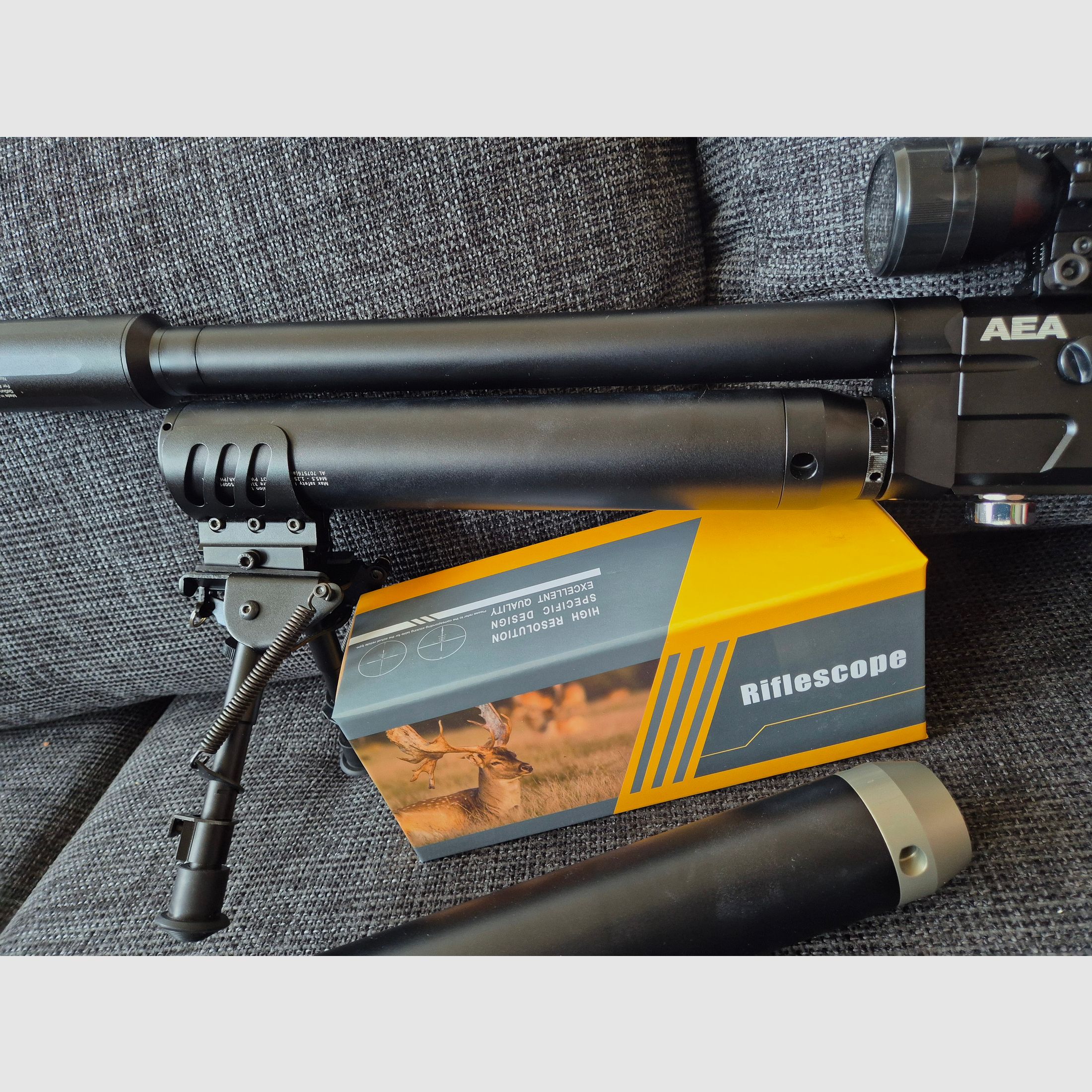 AEA HP Max MK2 9mm/.357 conjunto completo: 5 cargadores, 2 tanques, compresor VEVOR, ópticas y accesorios (GoGun 03/2025)