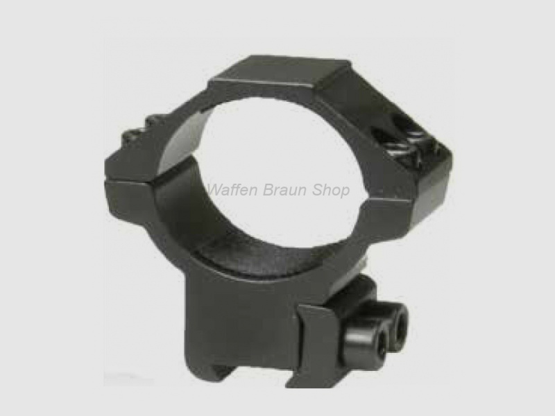 Bauer Ringmontage für 11mm Prismenschiene, Schwarz matt, 30mm, Flach