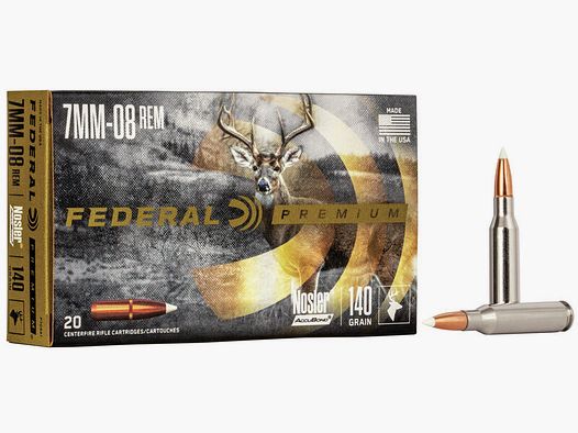 Federal Premium Nosler AccuBond 7mm-08 Rem. 140GR 20 Patronen