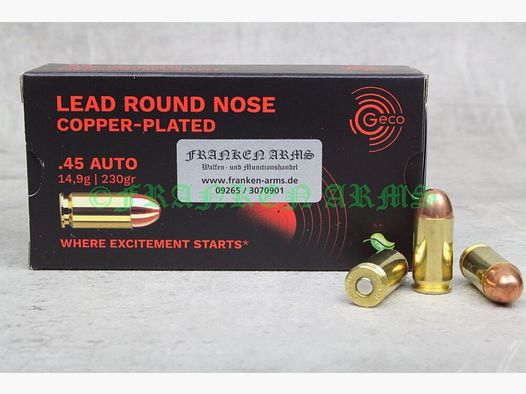 Geco .45 Auto LRNCP SX 230gr. 14,9g 50 pièces Prix dégressifs