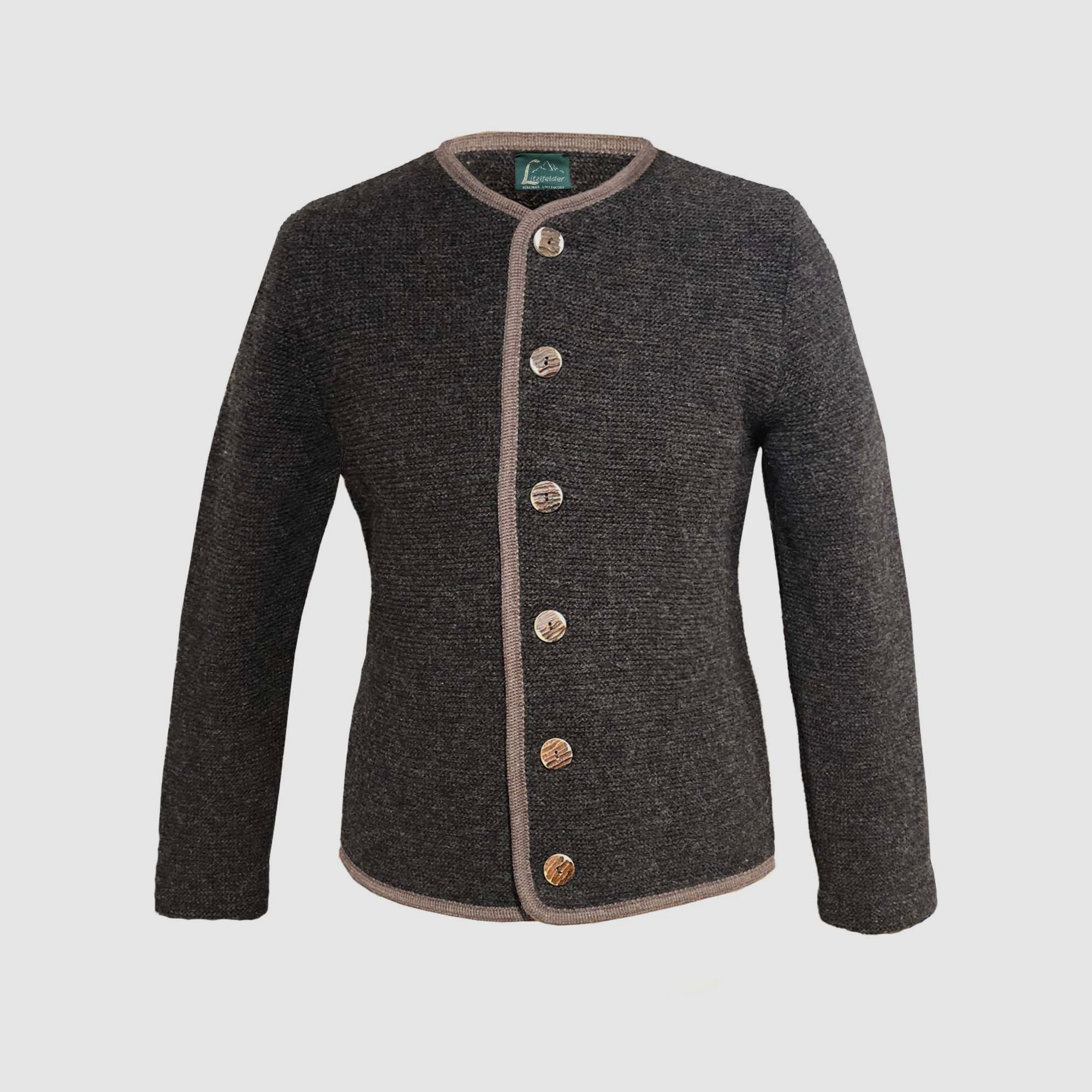 Litzlfelder Herren Trachten- Strickjacke braun