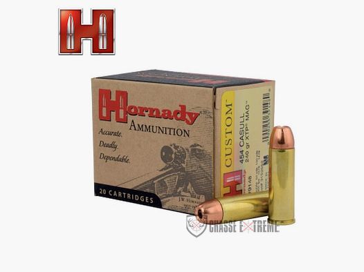 20 cartridges HORNADY .454 Casull 240gr Xtp