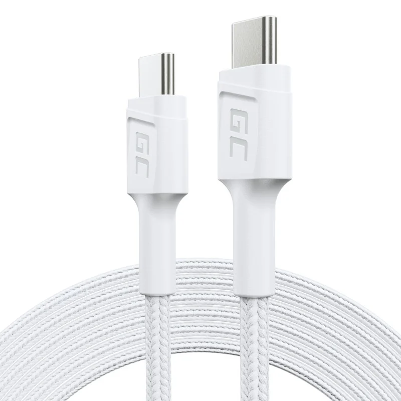 GREEN CELL KABEL KABGC29W GC POWERSTREAM USB-C - USB-C 200CM, POWER DELIVERY 60W, ULTRA CHARGE, QC 3.0, WEISS, Bild 4 von 8