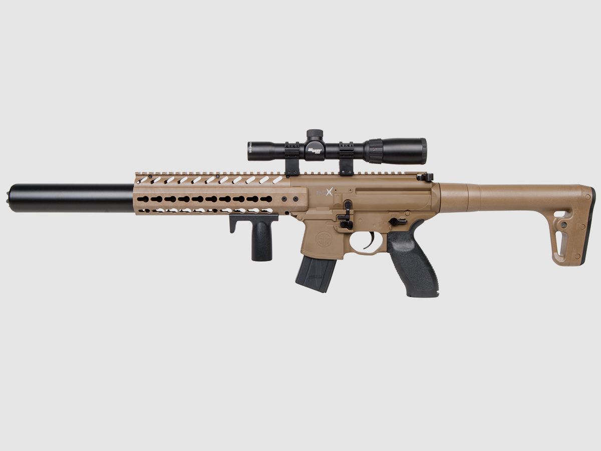 Sig Sauer MCX FDE 4,5mm inkl. SIG ZF 1-4x24 - Druckluft Co2 Non BlowBack