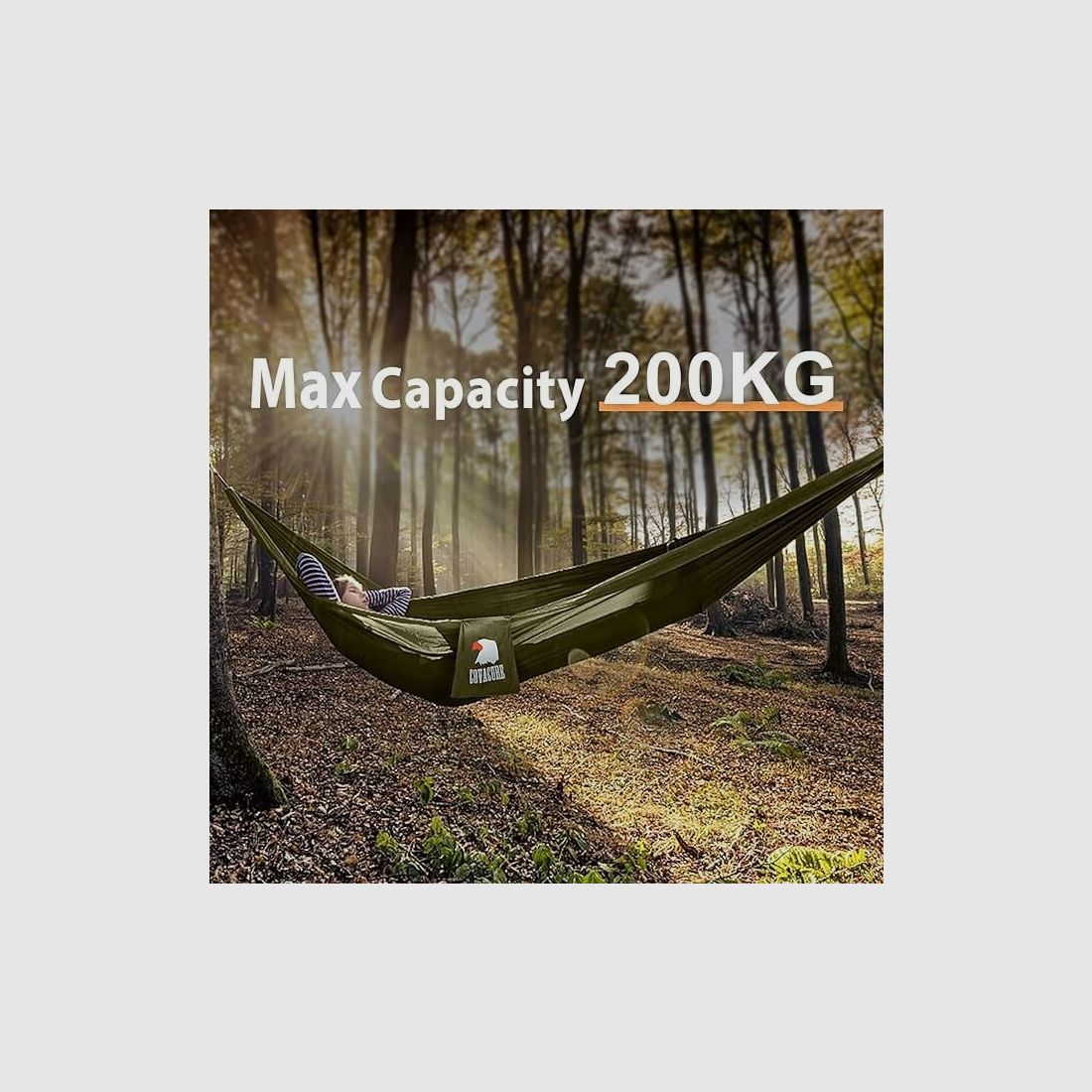 COVACURE Hängematte Outdoor Hängematte mit Moskitonetz - 260 x 130 cm Ultraleicht Hammock Reise Gadgets für Camping Garten Survival Wander