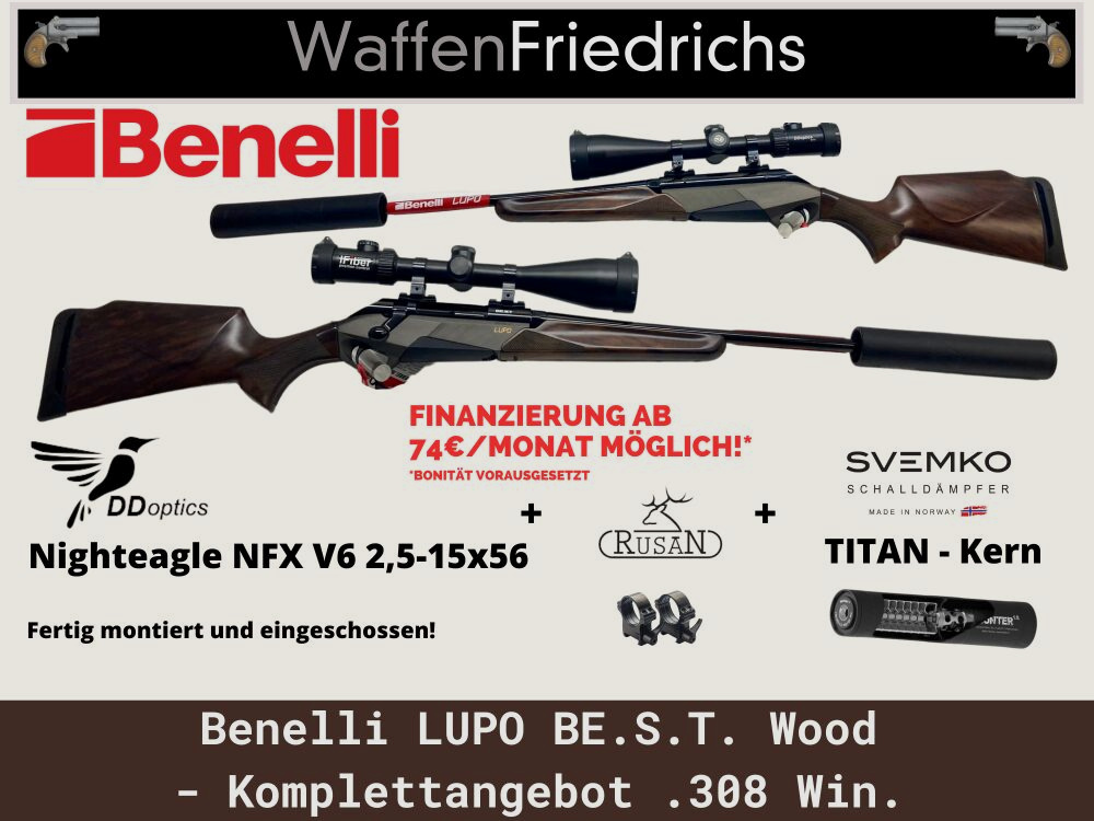 Benelli Lupo Best Wood Komplettangebot - Waffen Friedrichs