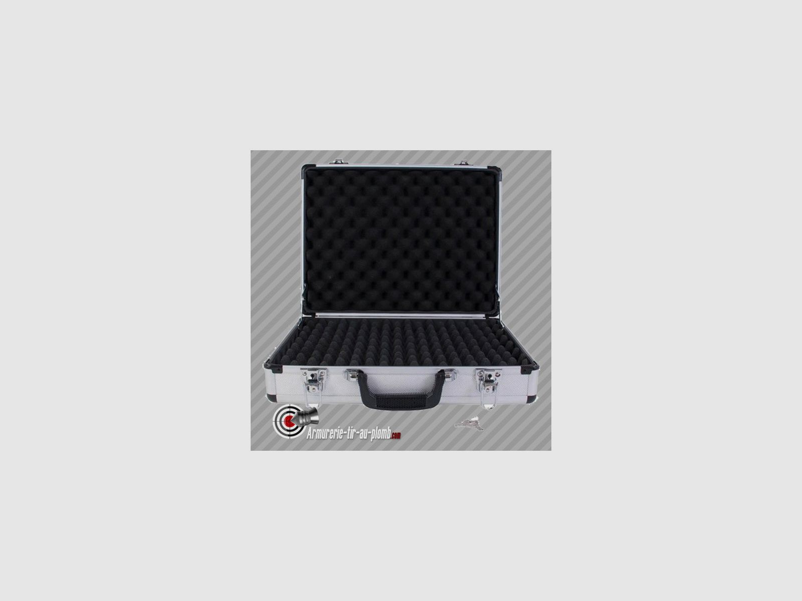 Valigetta in alluminio con chiavi per 2 armi 46x35x11 cm, immagine 2 di 3