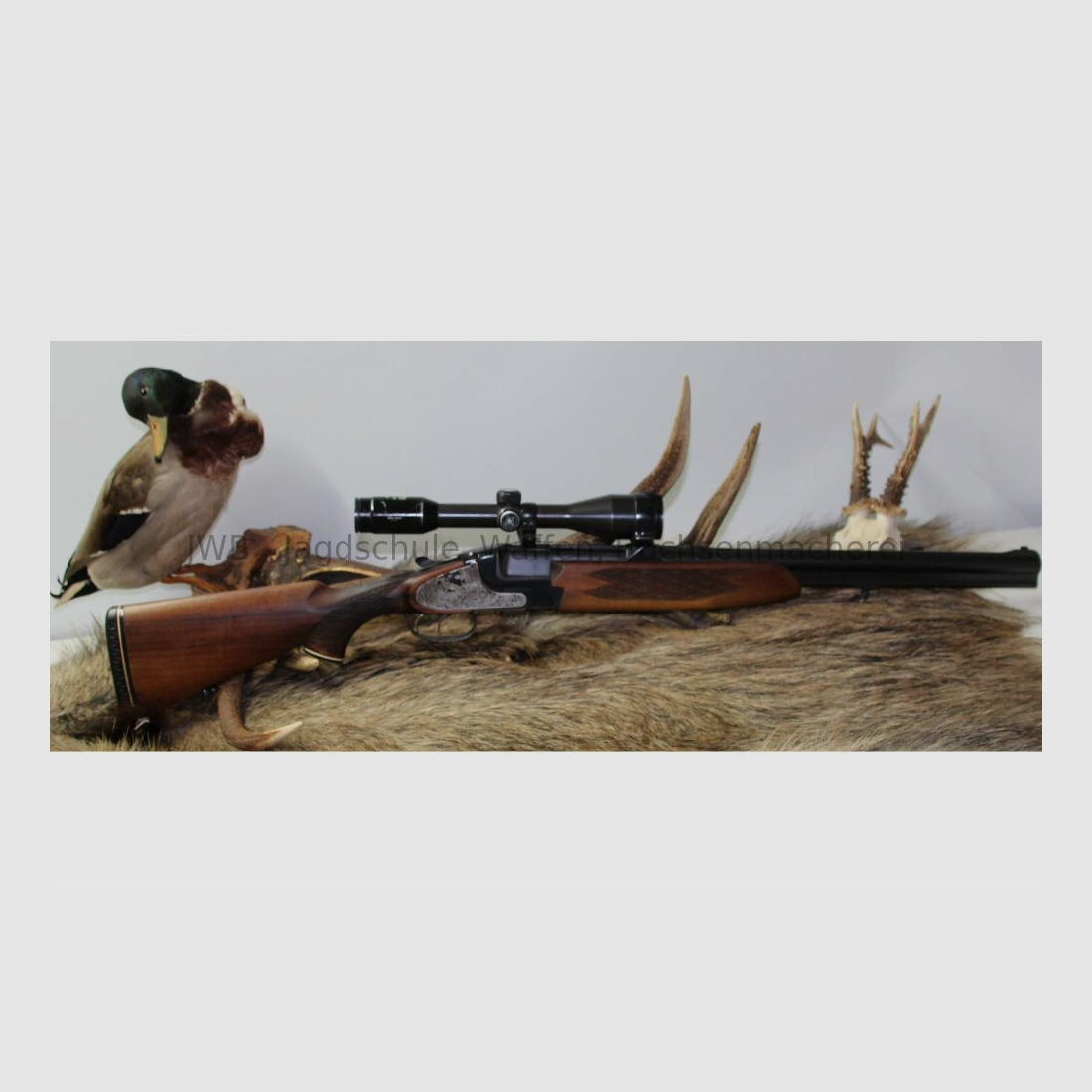 Brünner Super Bockbüchsflinte mit Wechsellauf und Schwenkmontage 12/70;7x57R