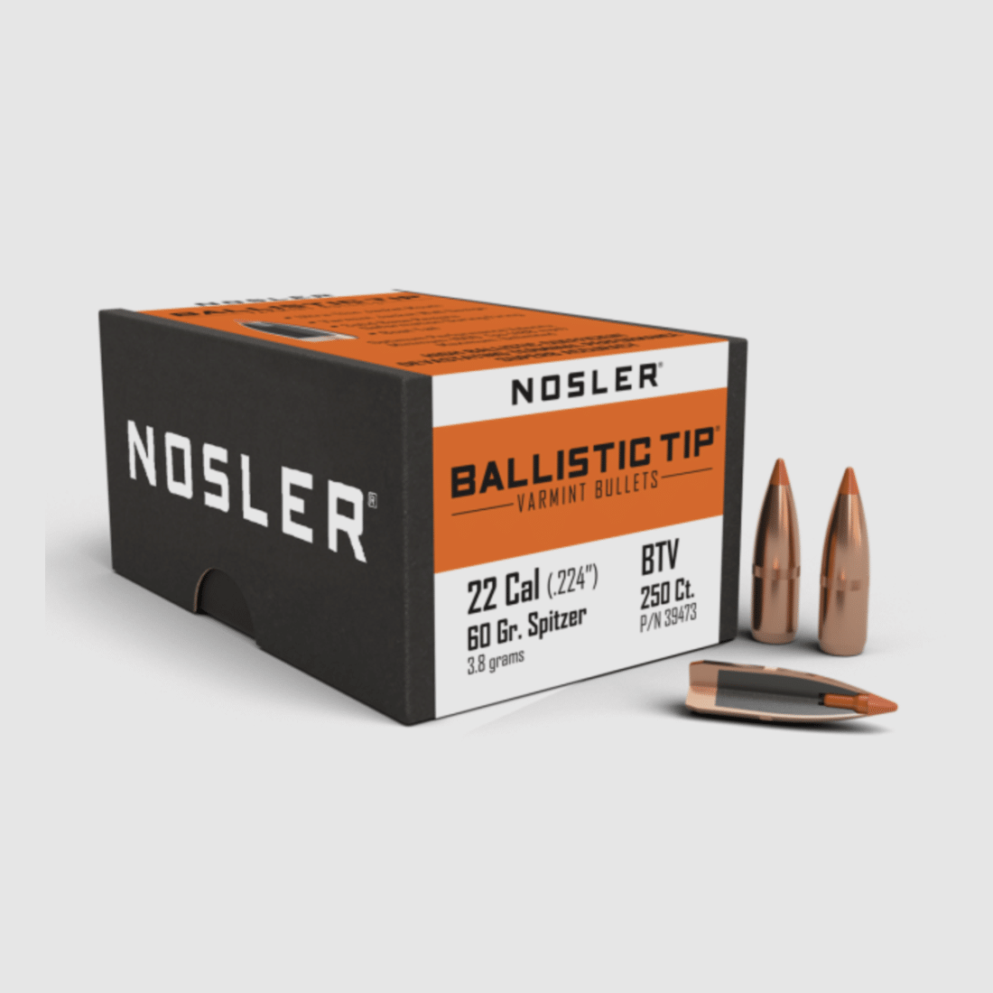 Geschosse Nosler Ballistic Tip Spitzer Varmint .224 / 60grs., Bild 1 von 2