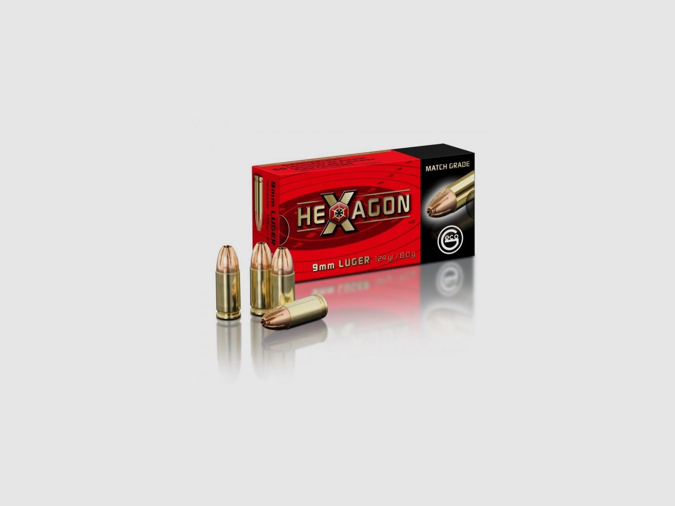 GECO PATRONEN kal. 9 PB 124 gr. HEXAGON, afbeelding 2 van 2