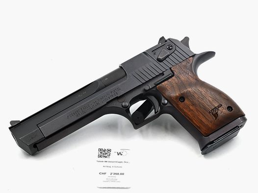 Pistole IMI Desert Eagle, Schwarz, Occ., .44 Mag, 8 Schuss, Holz Griffschalen