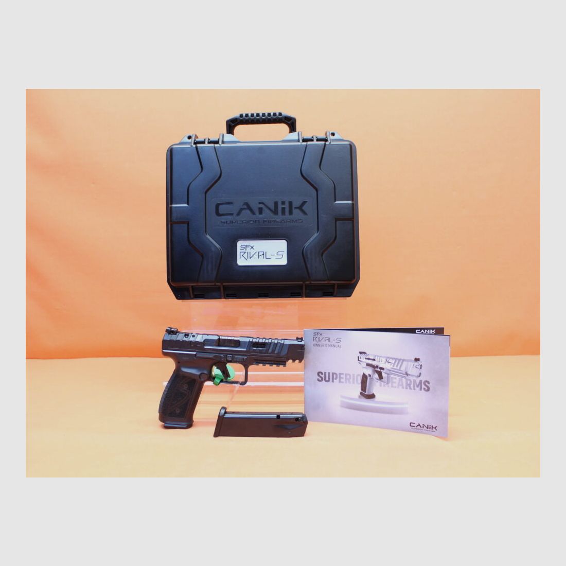 CANIK Ha.Pistolet 9mmLuger CANIK TP9 SFx RIVAL-S Noir 127mm Canon, Glissière Optic-Ready pour Red Dot Sight