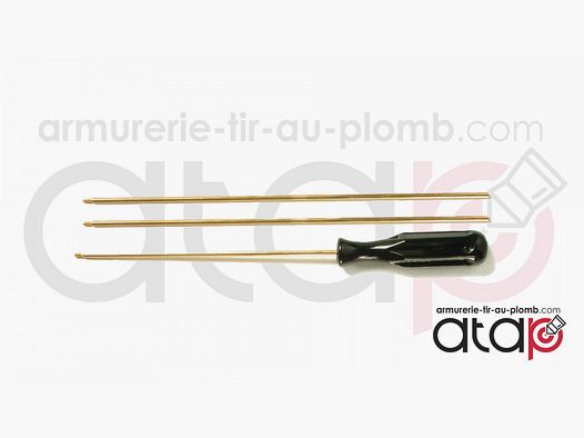 Brass cleaning rod 3 pieces for rifle 5.5 mm and up