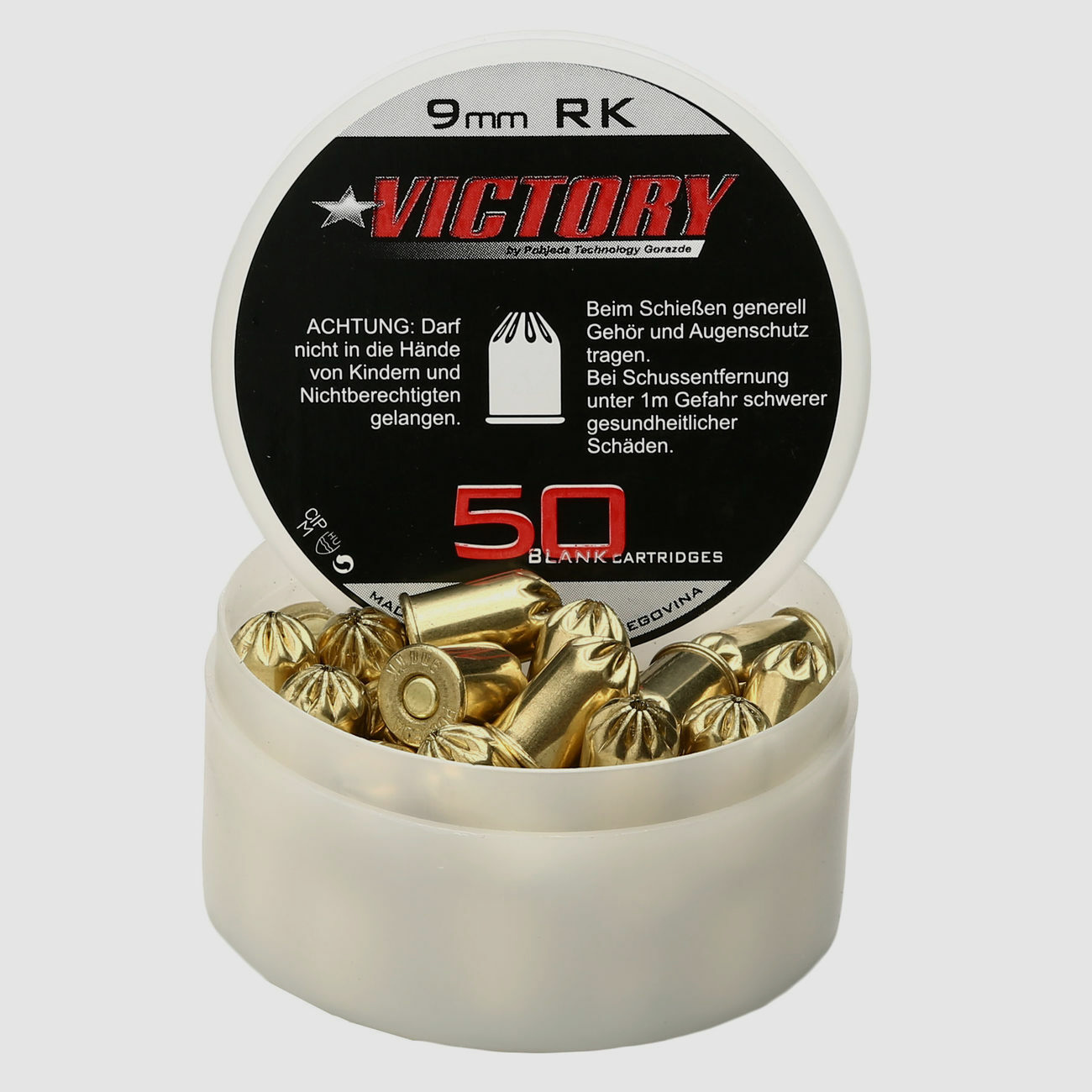 Pobjeda Technology Victory blank cartridges cal. 9 mm R. K. for revolvers - 50 pieces